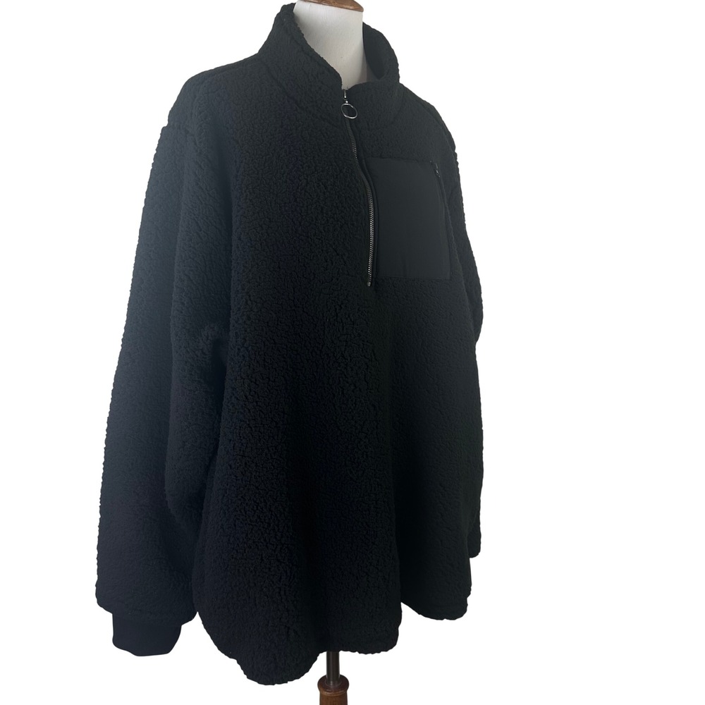 Torrid Active Black Sherpa Fleece Quarter Zip Pullover Jacket Womens 4 US 4X New
